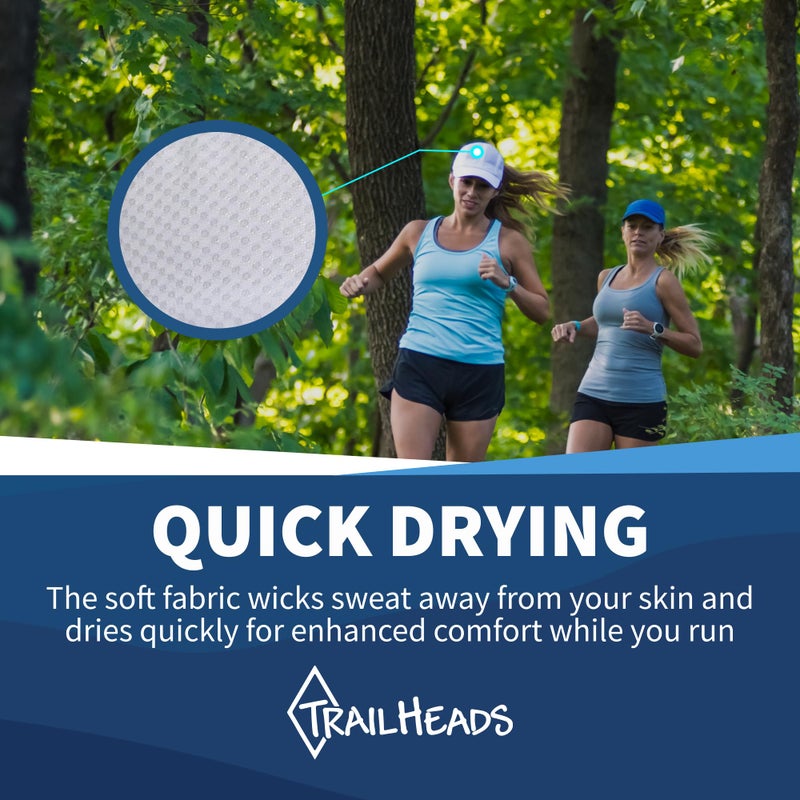 TrailHeads Women's Race Day Performance Running Cap, Lightweight & Quick Drying Mesh Sports Hat with Reflective Trim - White - Image 4